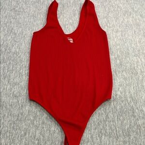 Red Ribbed Bodysuit size S